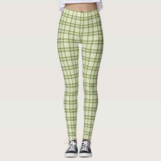 Leggings Moss Green Plaid (Devant)