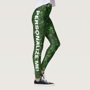 Leggings Moss Parties scintillant verte magique TEXTE PERSO