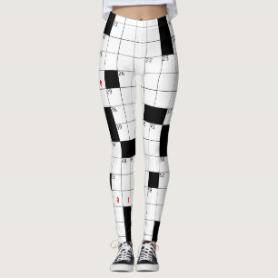 LEGGINGS MOT CROISÉ PUZZLE VIDE BOÎTES BLANCHES NOIRES VI