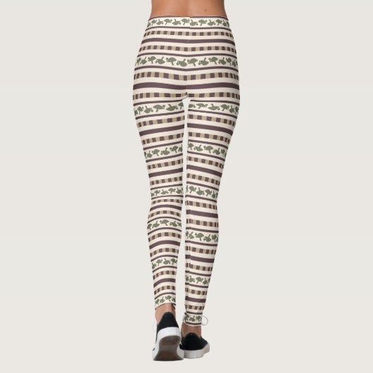Leggings Motif à bande de champignons rustiques (Dos)