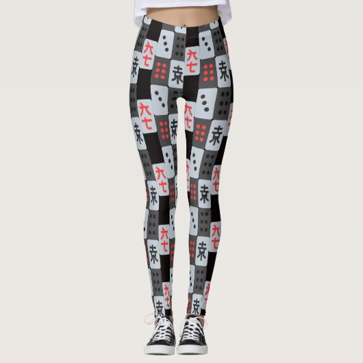 Leggings Motif à carreaux de Mahjong (Devant)