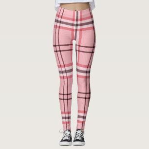 Leggings Motif à carreaux rose et gris chic