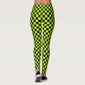Leggings Motif à carreaux vert acide et noir (Dos)