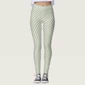 Leggings Motif à cinq bandes vert et blanc olive (Devant)