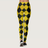 Leggings motif à damiers noir et jaune (Dos)