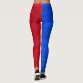 Leggings Motif à deux tons bleu et rouge (Dos)