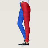 Leggings Motif à deux tons bleu et rouge (Gauche)