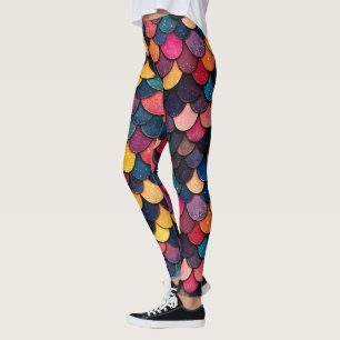 Leggings Motif à échelle de Parties scintillant colorée