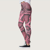 Leggings motif à échelle de serpent rose (Gauche)