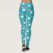 Leggings Motif à échelle de sirène turquoise avec Parties s (Dos)