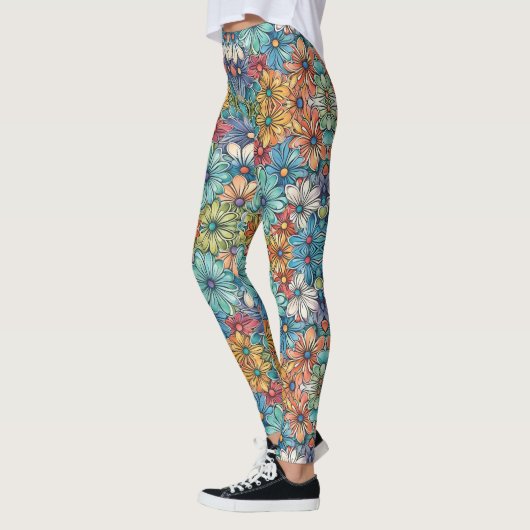 Leggings Motif à fleurs bleues (Gauche)