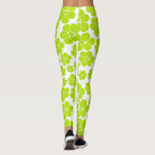 Leggings Motif à fleurs en vert et blanc citron (Dos)