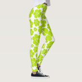 Leggings Motif à fleurs en vert et blanc citron (Droite)