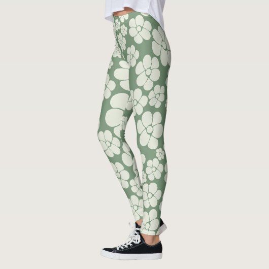 Leggings Motif à fleurs - Vert (Gauche)