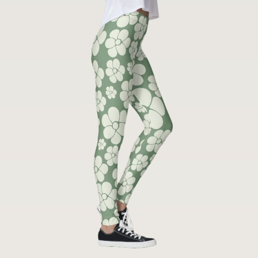 Leggings Motif à fleurs - Vert (Droite)