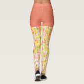 Leggings Motif à gouttes verticales orange et jaune Dusty (Dos)
