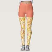 Leggings Motif à gouttes verticales orange et jaune Dusty (Devant)