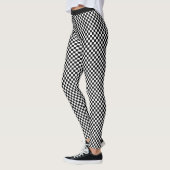 Leggings Motif à la mode élégant noir blanc Checker Yoga (Gauche)