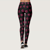 Leggings Motif à lèvres à Parties scintillant rose chaud (Dos)