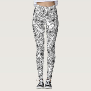 Leggings motif à main rose