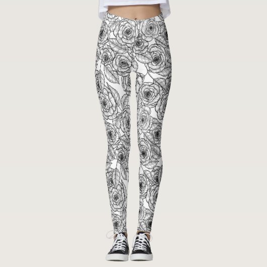 Leggings motif à main rose (Devant)