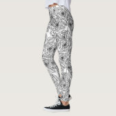 Leggings motif à main rose (Gauche)