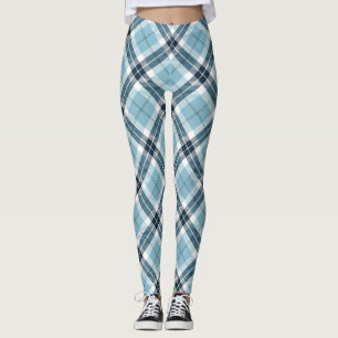 Leggings Motif à motifs de losanges écossais bleu-clair d