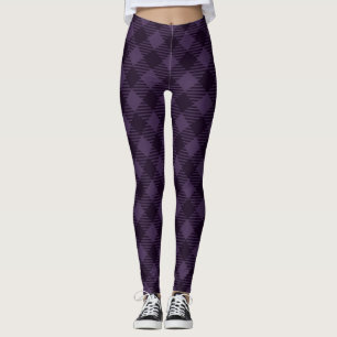 Leggings Motif à motifs de losanges pourpre de plaid de
