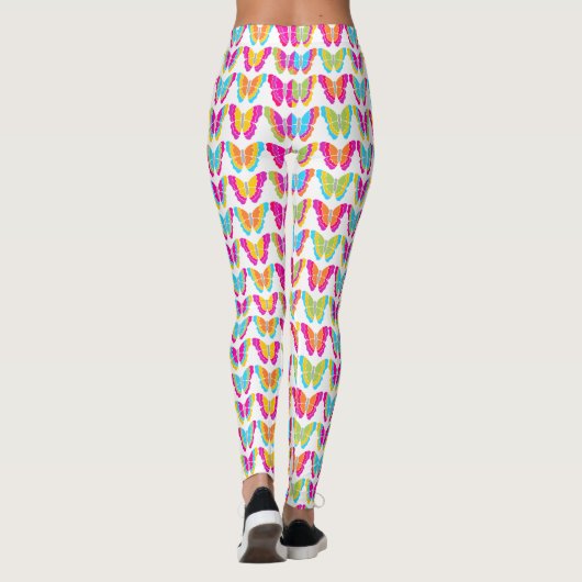 Leggings Motif à papillon arc-en-ciel mignon (Dos)