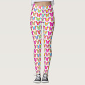 Leggings Motif à papillon arc-en-ciel mignon (Devant)