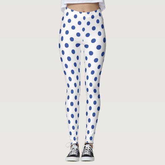 Leggings Motif à points bleu blanc (Devant)
