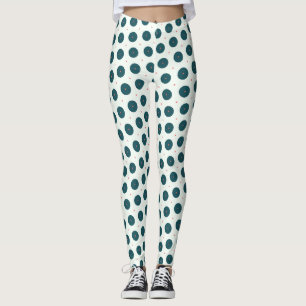 Leggings Motif à points de Polka Turquoise rétro - minimali