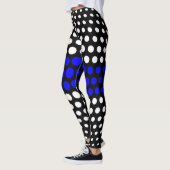 Leggings Motif à points Polka bleu et blanc (Gauche)