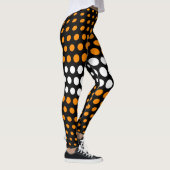 Leggings Motif à points Polka orange et blanc (Droite)