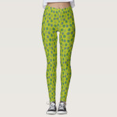 Leggings Motif à points polka vert tendance et vert acide (Devant)