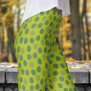 Leggings Motif à points polka vert tendance et vert acide