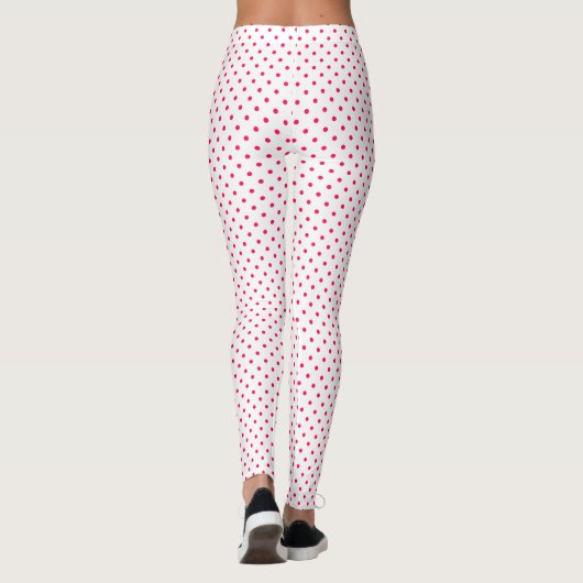 Leggings Motif à points rose blanc (Dos)