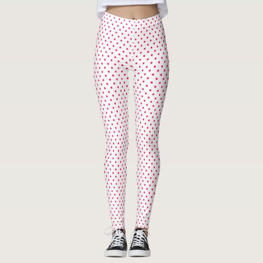 Leggings Motif à points rose blanc (Devant)