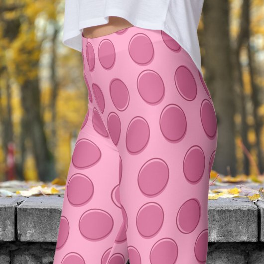 Leggings Motif à points rose moderne