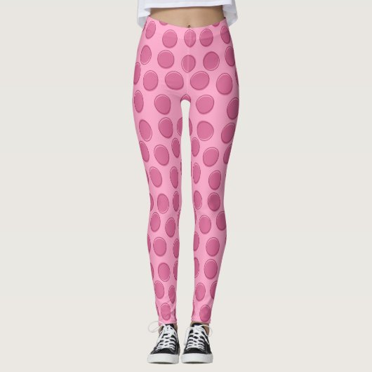 Leggings Motif à points rose moderne (Devant)