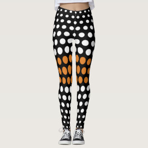 Leggings Motif à pois blanc et bronze