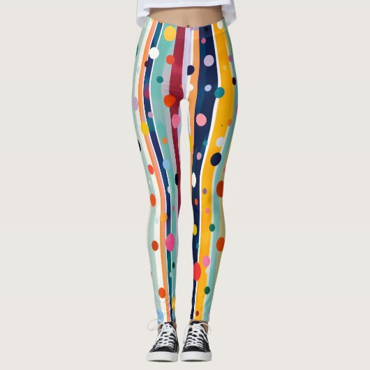 Leggings Motif à pois et rayures Color Pop (Devant)
