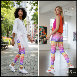 Leggings Motif à pois galets bio rayé arc-en-ciel