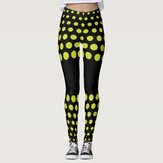 Leggings Motif à pois lime (Devant)