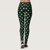 Leggings Motif à pois vert blanc orange (Dos)