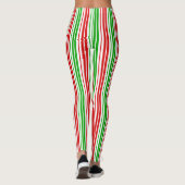 Leggings Motif à rayures blanches rouges et vertes (Dos)