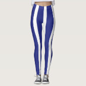 Leggings Motif à rayures bleu et blanc marine (Devant)