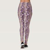 Leggings Motif à rayures florales violettes (Dos)