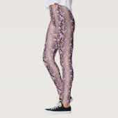 Leggings Motif à rayures florales violettes (Gauche)