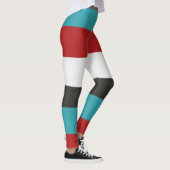 Leggings Motif à rayures horizontales gris-rouge turquoise  (Droite)